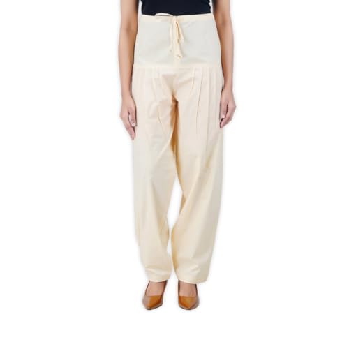 Image of Happy Bunny Salwar Pant - Modern Style Pure Cotton for Women - Ethnic Semi Patiala Trouser - Office,Home - All Day Comfort Wear with Drawstring