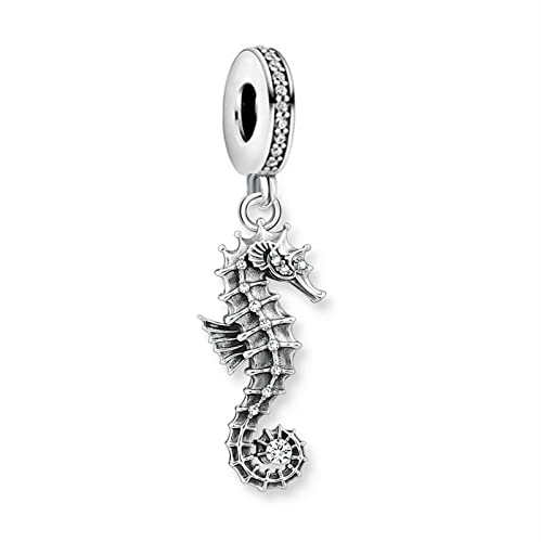 FNSK Pendentif À Breloque Hippocampe, Pendentif À Breloque en Argent Sterling 925 Bijoux Faits À La Main Cadeau des Océans for Femmes Hommes Filles (Color...