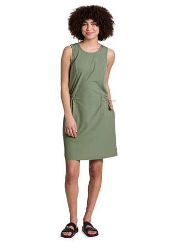 RBX Active Women's Woven Tank Dress Quick Drying Sleeveless Dress with Pockets Elastic Waistband Hiking Tennis Golf Dress