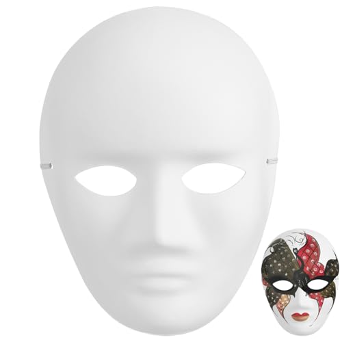 VANZACK 4Pcs Paintable Blank Masks for Men Paper Masquerade Masks for Costume Parties Halloween and Craft Projects