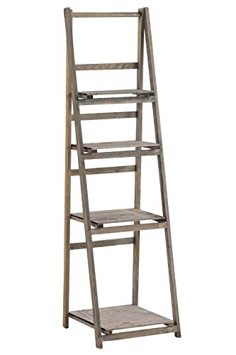 Estantería Escalera Lillian De Madera I Estantería De Diseño con 4 Niveles I Estantería Librería Decorativa & Plegable I Color:, Color:marrón Claro