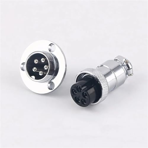 Conector GX20 de 7 pines circular macho hembra para panel de aviación con brida 2
