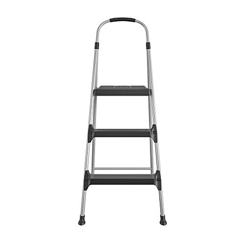 Cosco Signature Step Stool Three-Step Aluminum with Plastic Steps