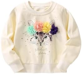 WINZIK Toddler Sweatshirt Kids Baby Girls Christmas Sweatshirt Crewneck Pullover Long Sleeve Sweatshirts 1-7 Years 2 31wfzMQ8dnL. AC