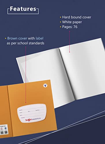 Image of TARGET PUBLICATIONS Small Notebooks Both Sides Blank | 76 Plain - Unruled Pages | Soft Brown Cover | 15.5 cm x 19 cm Approx | Set of 16 Books | GSM 57