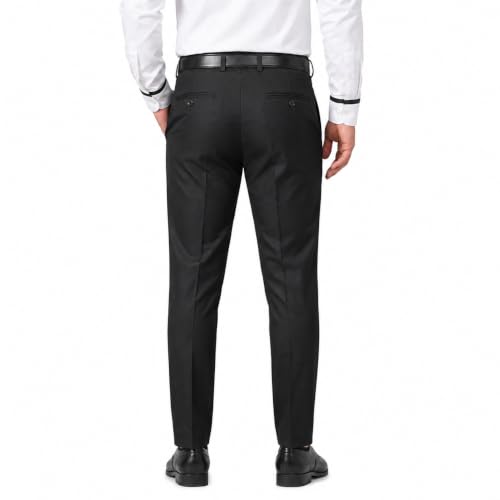 Image of Men's Slim Fit Formal Trousers | Office & Business Wear | Men's Solid Formal Pants (256)