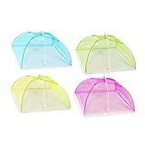 GLEAVI 4個 折りたたみ大型フードカバー 傘型メッシュテント 食品保護ネット 防虫防塵 キッチン バーベキュー ピクニック ランダムカラー