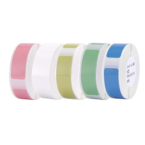 Aibecy Labeldrucker Papier Thermopapier Etikett Papier Thermorollen Barcode Preis Größe Name Leere Etiketten Wasserdicht Reißfest 5 Rollen für Home Organizer Supermarkt Store Catering