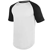 Augusta YTH WICKING SS BASEBALL JERSEY WHI/BLK XS