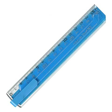 Folding Ruler 30 cm, rechuan Upgraded Portable Telescopic Straight Ruler Geometric Plastic Ruler Bookmark Ruler for School, Children, Kids, Office, Students (Blue) Cover
