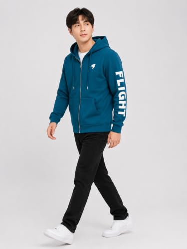 Image of Men's Graphic Zipper Hoodie | Full Sleeve Hooded with Kangaroo Pocket & Drawstring Hood | Casual Regular Fit for Winter, Travel & Everyday Wear