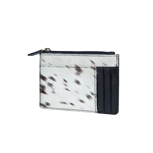 Myra Bag Broadway Women's Wallet - Black and White Cowhide Leather Wallets, Credit Card Holder, Compact Size2