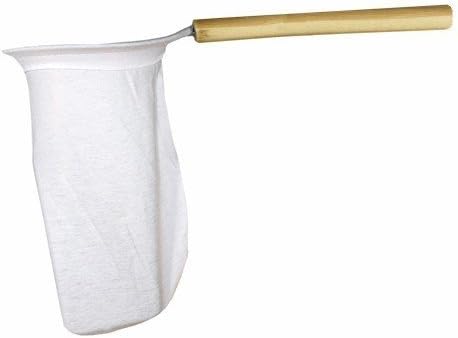 Gamuza Colador de café. Mango de madera con el metal Anillo. Una unidad