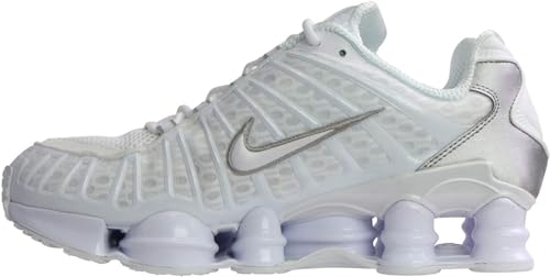 Nike AR3566-100 Shox TL Femme White/White-Metallic Silver-Max Orange EU 46