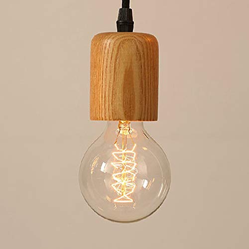 Mengjay Lámpara De Techo Nórdica Lámpara De Techo De Madera Lámpara De Cuerda E27 Moderna Lámpara De Dormitorio De La Sala De Niños Simple Sala De Estar Lámpara(Excluyendo bombilla) Tipo C