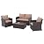 JOIVI Patio Furniture Set, 4 Piece Outdoor Patio Conversation Set, All-Weather PE Rattan Wicker Sectional Patio Sofa Set with Tempered Glass Coffee Table, Brown