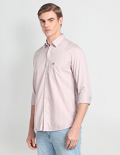 Image of Arrow Men's Cotton Striped Regular Fit Shirt