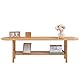 HollyHOME Fernsehschrank Lang Fernsehtisch TV Bank 2-stöckige 140cm, TV Schrank mit Rattan-Bambus TV Lowboard TV Table für Wohnzimmer und Schlafzimmer, Natürlich