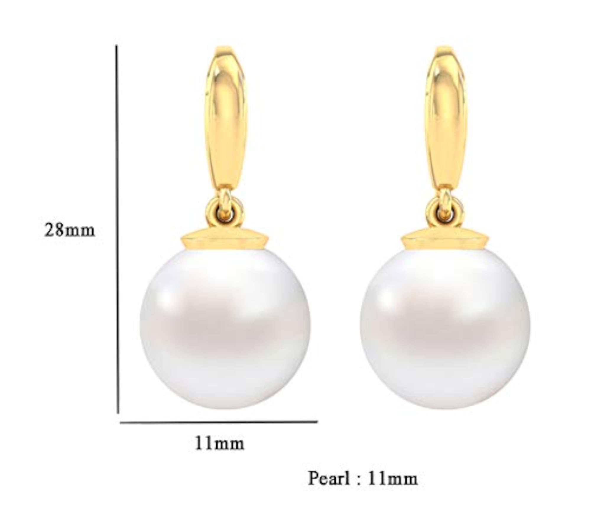 Women's 925 Silver Classic Pearl Earrings for Daily Wear