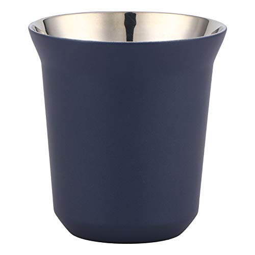 160ml Stainless Steel Espresso Cups, Double Wall Insulated Coffee Cup, Capsule Cup Mug for Home Coffee Shop, Blue(Dark Blue)