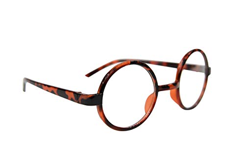 Fads & Fashions Stylish Classic Retro Round Frame Eyeglasses In 4 Colours 8360E (Tortoise)