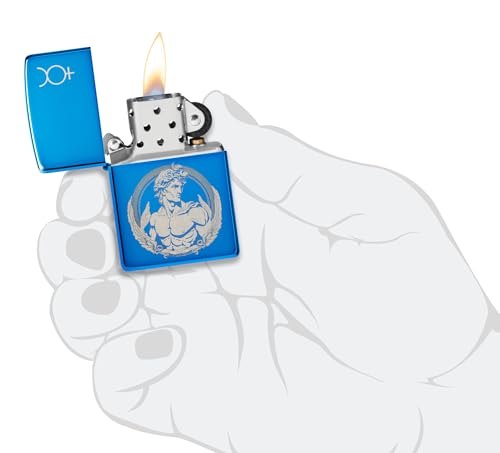 Encendedor Zippo Metal Azul Brillante Talla Estándar miniatura 5