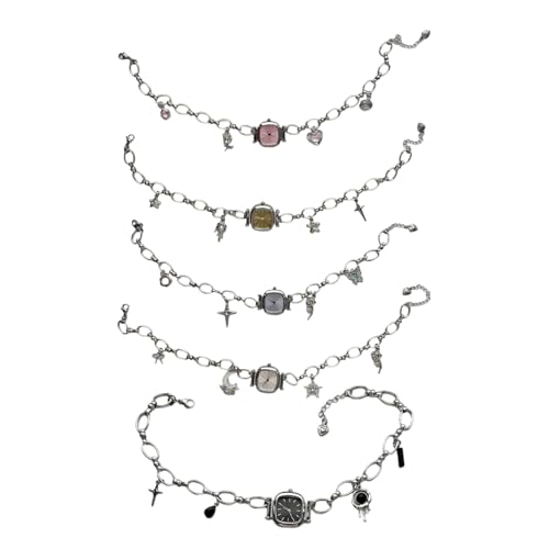 Montre de poche industrielle avec chaîne de clavicule, bijou rétro