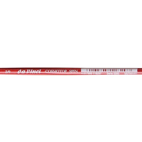 Image of da Vinci Watercolor Series 5580 CosmoTop Spin Paint Brush, Round Synthetic with Red Handle, Size 2 /0 (5580-00)