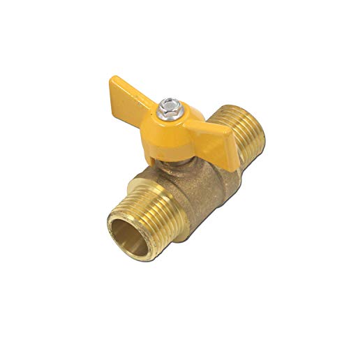 T Tulead ADD10081227 Brass Ball Valve Mini Valve Gas Ball Valve Male To Male 1/2-Inch Npt Threaded Ball Valve Yellow cover
