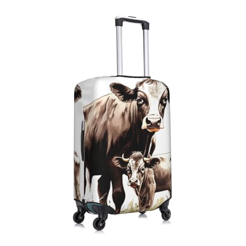 Travel Luggage Cover for Suitcase Tsa Approved, Washable Elastic Suitcase Protector, Cow Painting Suitcase Cover Anti-scratch Baggage Cover Fits 22-24 Inch Luggage Sleeve Medium3