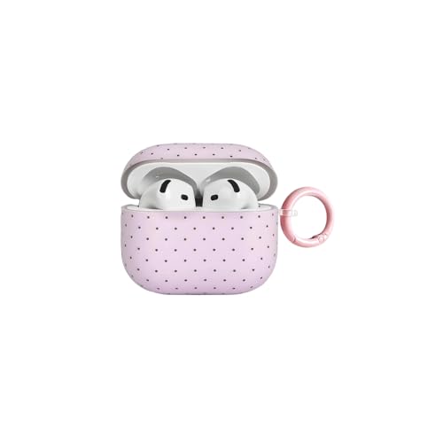 Coque AirPods 4 2024 protection intégrale TPU souple rose à pois
