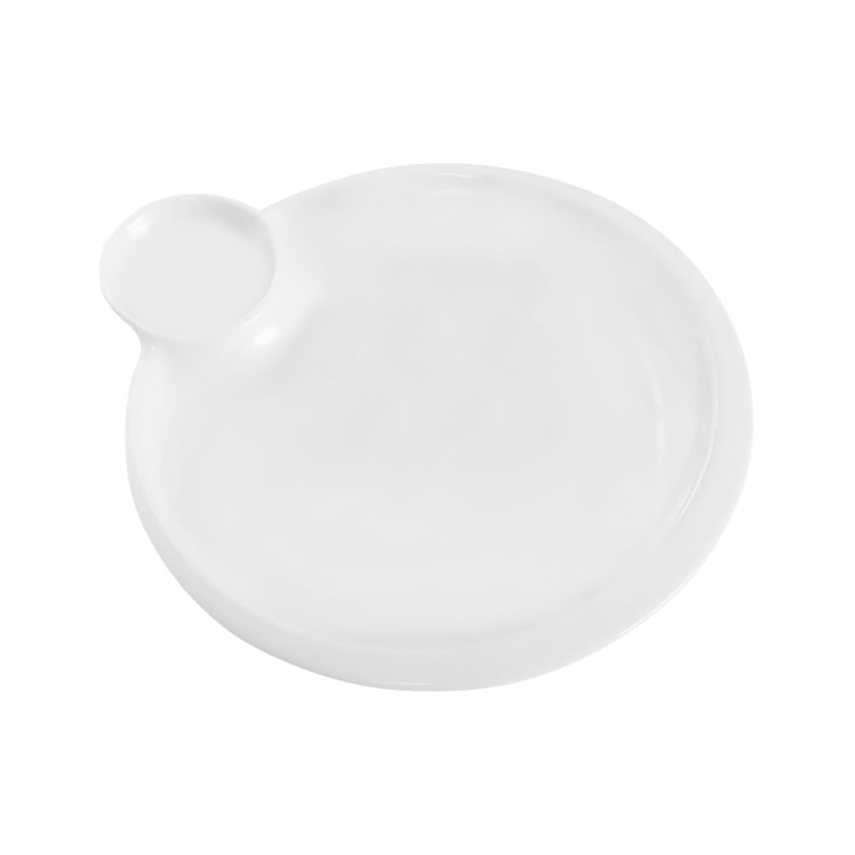 Cabilock Ceramic Divided Dumpling Plate with Sauce Dish Multi Function Serving Tray for Chips Sushi and Dips Kitchen Accessory for Home Entertaining