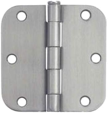 18 Pack - Cosmas Satin Nickel Door Hinge 3.5" Inch x 3.5" Inch with 5/8" Inch Radius Corners - 37557