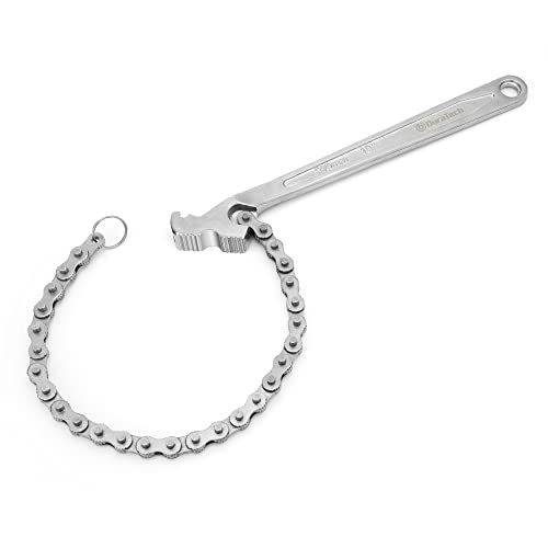 DURATECH 12 Inch Chain Wrench Oil Filter Tool fits 1/2 to 4-1/2 Adjustable Removal Tool Chain Wrench Pipe Fittings Tools