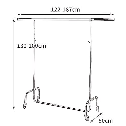 Bastidor De Ropa De Alta Resistencia En Ruedas, Carril De Ropa De Capacidad De 280 Libras Con Altura Ajustable Y Varilla Extensible, Organizador De Almacenamiento Plegable Portátil Para La Ropa Dormit