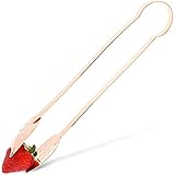Food Tongs - Copper Coated Kitchen Tongs with Strong Grip - Ideal for Serving BBQ, Salads or Pasta - Rose Gold, 9.5 x 1.3 Inches