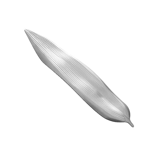 OUNONA 柳葉箸置き タコスホルダー ラック パン 食器洗い機用の箸立て リーフ型カトラリーレスト spoon フォーク 食器残り カトラリーホルダースタンド ステンレス素材 Silver