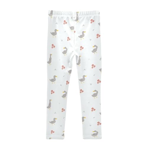 Cute Duck Girls Leggings,Workout Leggings for Girls Toddler Athletic Leggings Size for 3-10T2