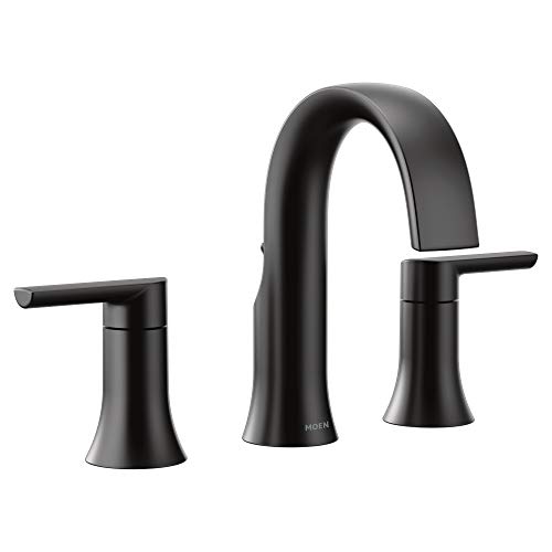 Moen TS6925BL Doux TwoHandle 8Inch Widespread Lever Handle Bathroom Faucet Trim Kit, Valve