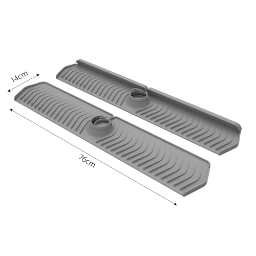 Bandeja de goteo para grifo con drenaje automático, protector de silicona secado rápido 4