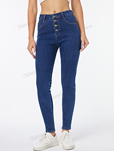 Yehopere Women's Fleece Lined Thermal Winter Jeans Skinny Denim Pants Jeggings Warm Stretch Jeans4