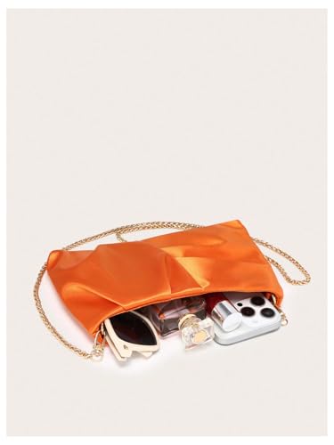 Image of GORGLITTER Women's Evening Bag Birthday Wedding Party Prom Handbag Small Dressy Formal Purse Pleated Satin Clutch
