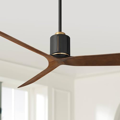 Casa Vieja 52" Avo Matte Black Damp Ceiling Fan with