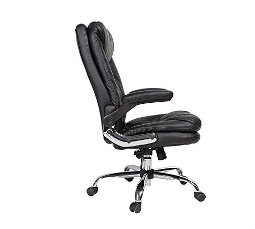Image of Premium Ergonomic Leatherette Office Chair | High Back Revolving Chair For Office, Home, Study & Gaming | With Seating Cushion | Heavy Duty Metal Base | Height Adjustable Boss Chair (Black)