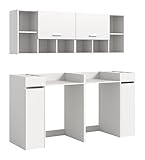 xonox.home – 6 TLG. Badkombination Free 190x195x60 cm in Weiß Nachbildung – Moderne Badezimmermöbel-Kombination – funktional, pflegeleicht & ideal für helle Raumkonzepte