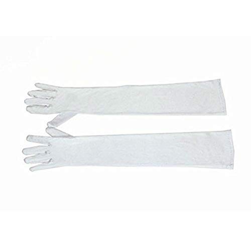 Utopiat Audrey Styled Replica Holly Golightly Satin Opera Gloves for Women | Classic Long Gloves Elbow Length | Long Flapper Evening Glove | Accessories for Girls | Color-White - Thumbnail 4