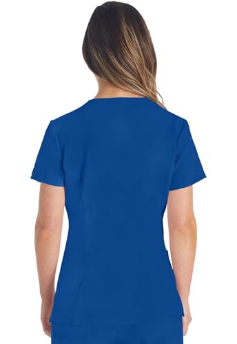 Dickies EDS Essentials Scrubs, V-Neck Womens Tops with Four-Way Stretch and Moisture Wicking DK615, XL, Galaxy Blue - image 5