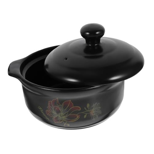 MOTHNUR Cazuela de Cerámica para Cocinar Sopa y Guisos Olla de Barro Resistente al Calor con Tapa para Personas para Pollo Estofado y Cocina