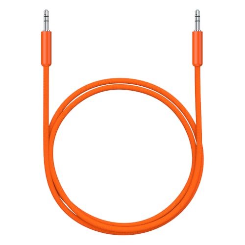 Cable de audio estéreo 3.5 mm macho a macho 1.22 m naranja miniatura 2
