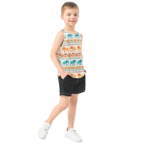 susiyo Doodle Animal Yellow Elephant Boys Sleeveless Tank Top Toddler Athletic T Shirts4
